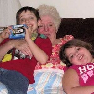 Carolyn with her grandkids